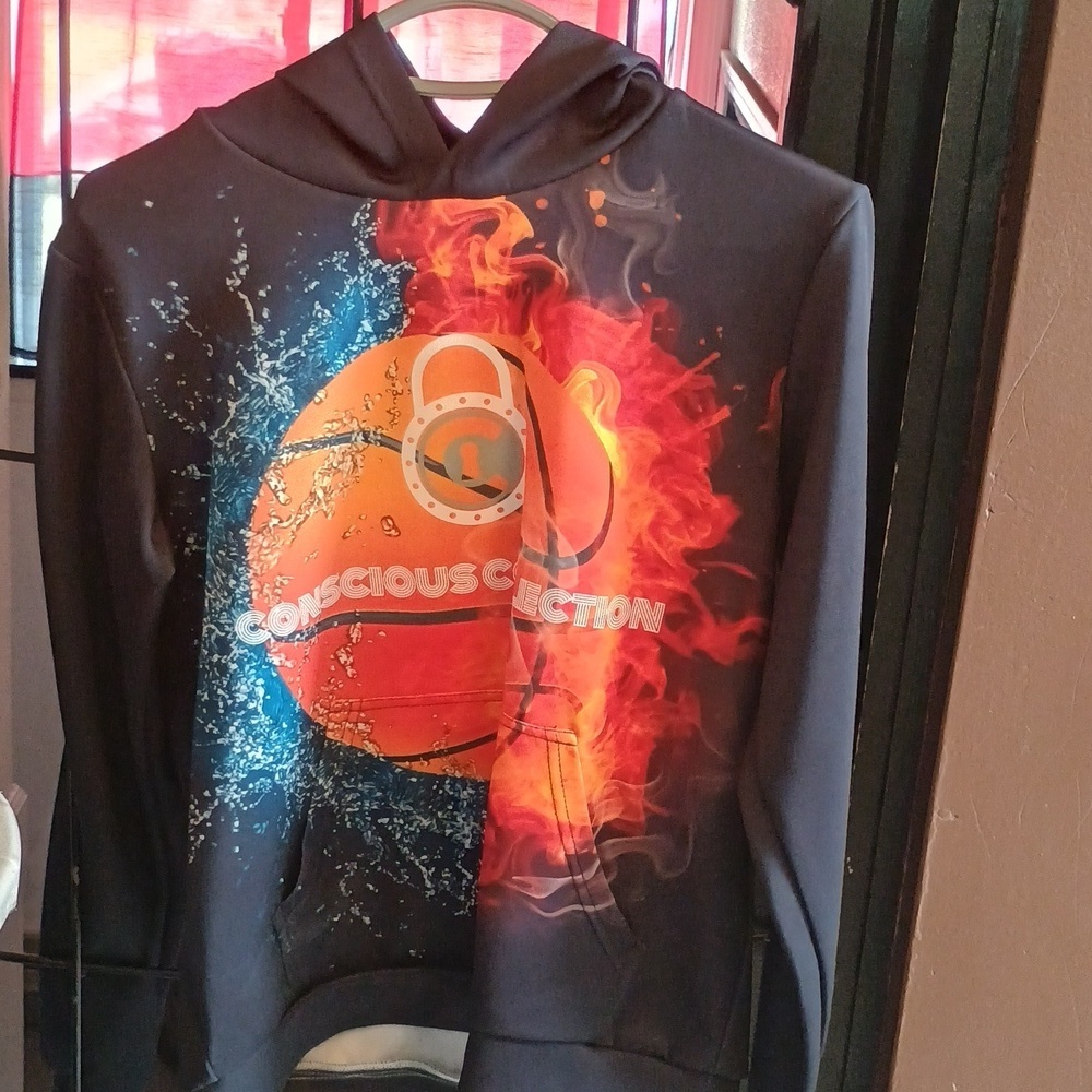Boys Sports Hoodie Basketball Hoodie Conscious Collection. Designer Hoodie - Picture 2 of 5
